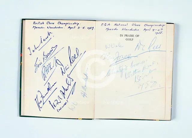 Autographs of golfers, "In Praise Of Golf", 1958. Creator: Unknown.