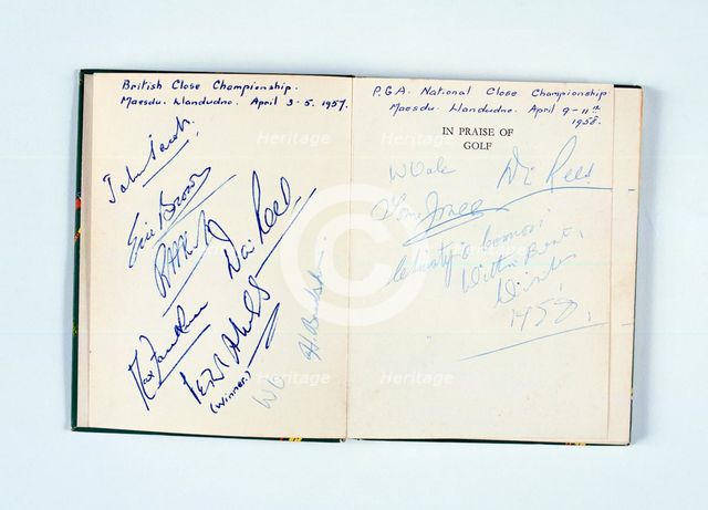 Autographs of golfers, "In Praise Of Golf", 1958. Creator: Unknown.