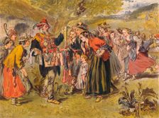 Autolycus sings in The Winter's Tale: Act IV, Scene III c1875. Artist: Sir John Gilbert