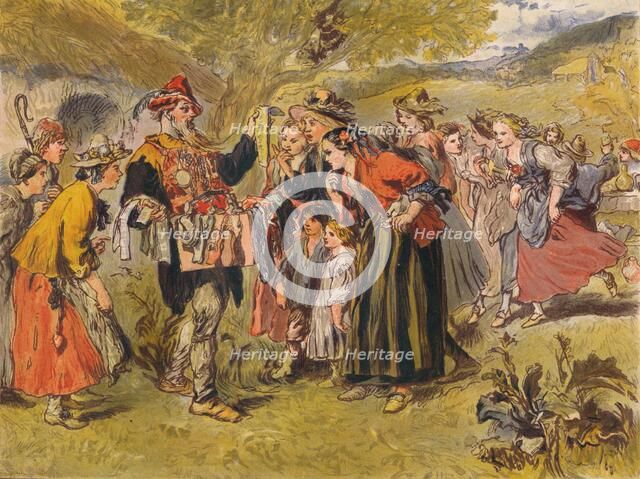 'Autolycus sings in The Winter's Tale: Act IV, Scene III', c1875. Artist: Sir John Gilbert.