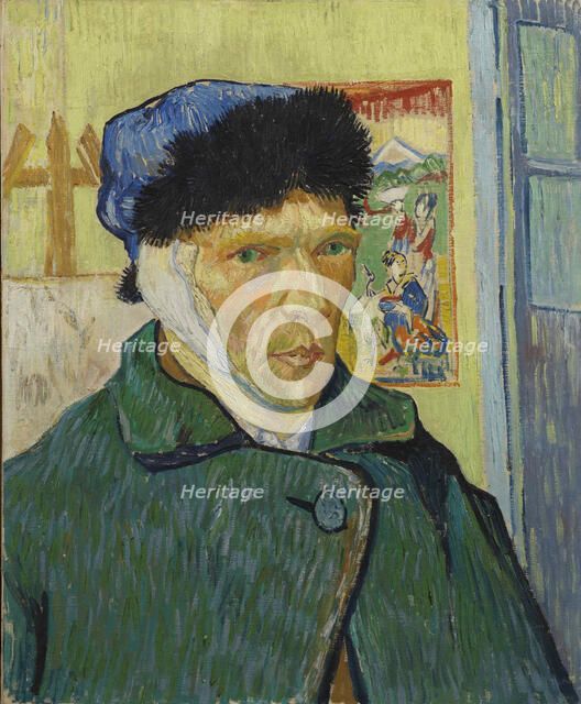 Autoportrait à l'oreille bandée (Self-Portrait with Bandaged Ear), 1889. Creator: Gogh, Vincent, van (1853-1890).