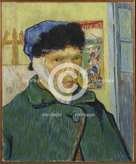 Autoportrait à l'oreille bandée (Self-Portrait with Bandaged Ear), 1889. Creator: Gogh, Vincent, van (1853-1890).