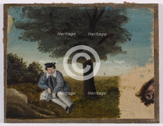 Autoportrait de Gustave Courbet à l'âge de quatorze ans ; fragment de tête barbue, c1833. Creator: Gustave Courbet.