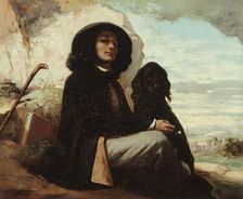 Autoportrait dit Courbet au chien noir, between 1842 and 1844. Creator: Gustave Courbet