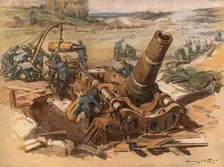 Autour de la Bataille; Mortier de 370 1918. Creator: Unknown