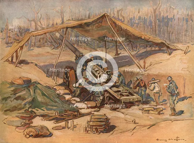 'Autour de la Bataille; Canon de 138,6 de la marine', 1918. Creator: Unknown.
