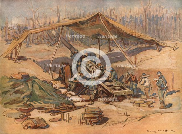 'Autour de la Bataille; Canon de 138,6 de la marine', 1918. Creator: Unknown.