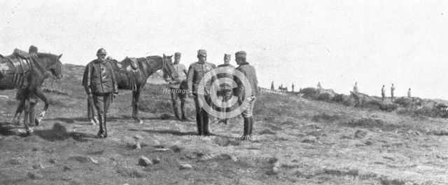 'Autour de la bataille du Kaimaktchalan; le general Vasitch, commandant la 111e armee serbe, visite  Creator: Vladimir Betzitch.
