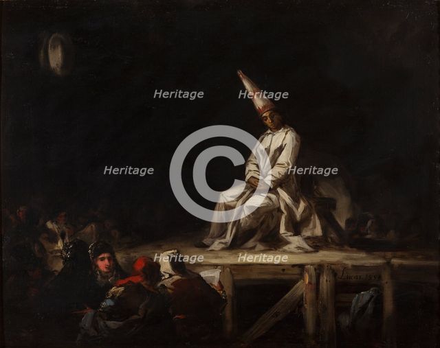 Auto-da-fé. Artist: Lucas Velázquez, Eugenio (1817-1870)