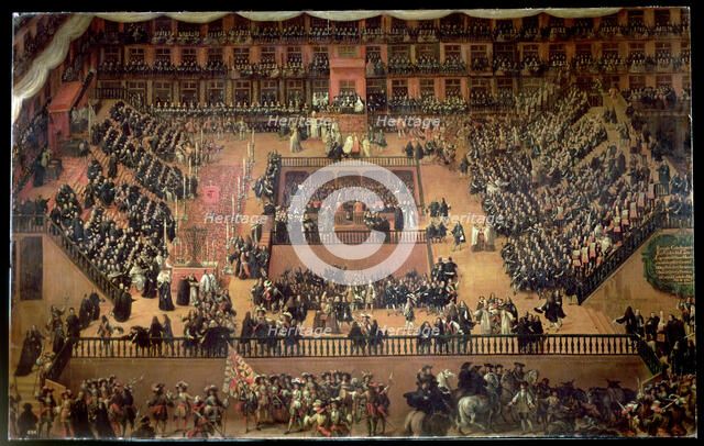 Auto-da-fe in the Plaza Mayor in Madrid, 1683.