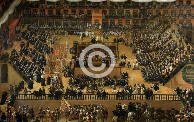 Auto-da-fé on Plaza Mayor. Artist: Rizi, Francisco (1614-1685)