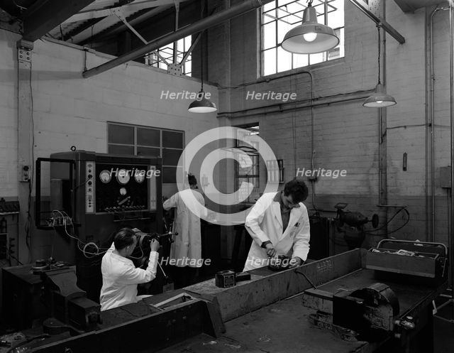 Auto electricians at work at Globe & Simpson, Nottingham, Nottinghamshire, 1961.  Creator: Michael Walters.