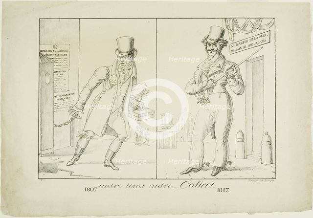 Autre Temps, autre... Calicot., c. 1817. Creators: Unknown, C. de Lasleyrie.