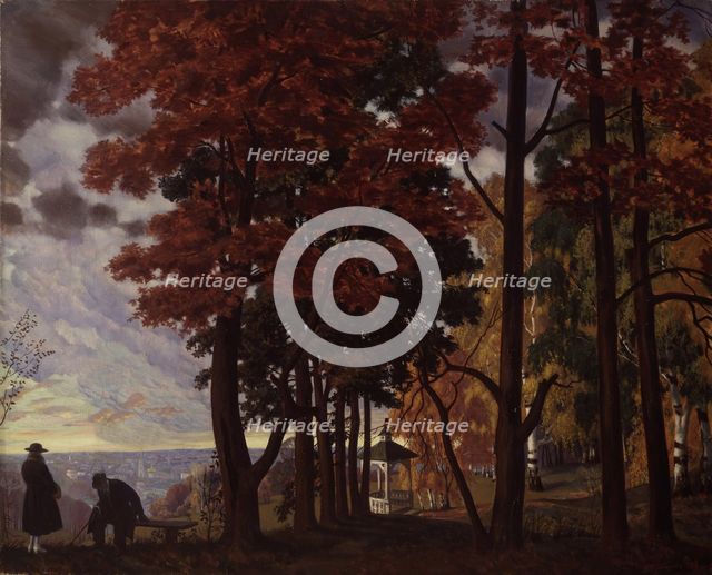 Autumn, 1918. Artist: Kustodiev, Boris Michaylovich (1878-1927)