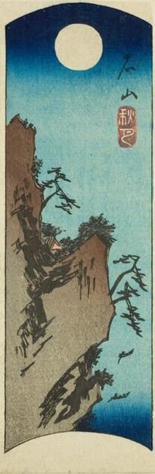 Autumn Moon at Ishiyama (Ishiyama shugetsu), section of a sheet from the series "Eight..., c1847/52. Creator: Ando Hiroshige