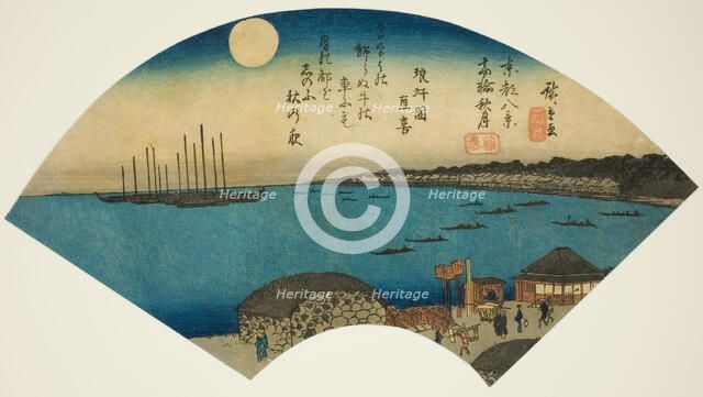 Autumn Moon at Takanawa (Takanawa shugetsu), from the series "Eight Views of the..., 1836/37. Creator: Ando Hiroshige.