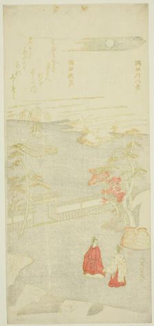 Autumn Moon over Sumida River (Sumida aki zuki), from the series "Eight.., Japan, early 1760s. Creator: Kitao Shigemasa