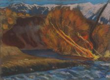 Autumn mood by the stream in the valley, 1933-1934. Creator: Zolo Palugyay