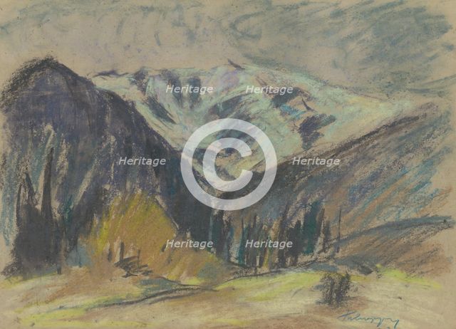 Autumn mountainous landscape, 1930-1935. Creator: Zolo Palugyay.