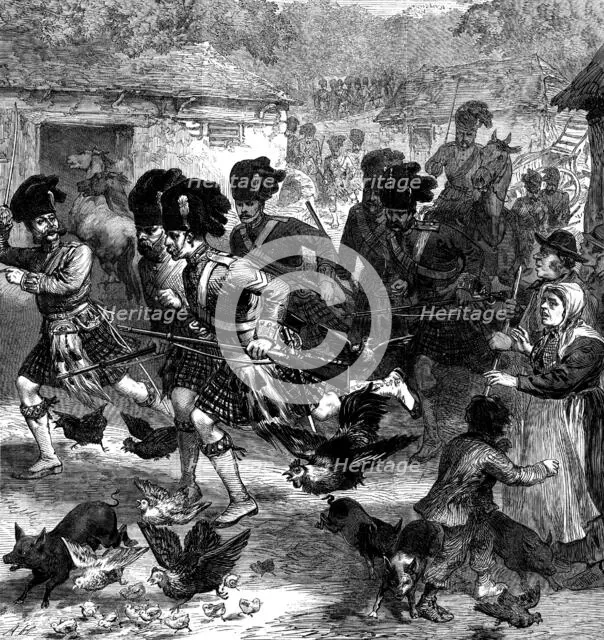 Autumn Campaign on Dartmoor: attack on Sheepstor - 42nd Highlanders taking...farm by assault, 1873. Creator: Unknown.