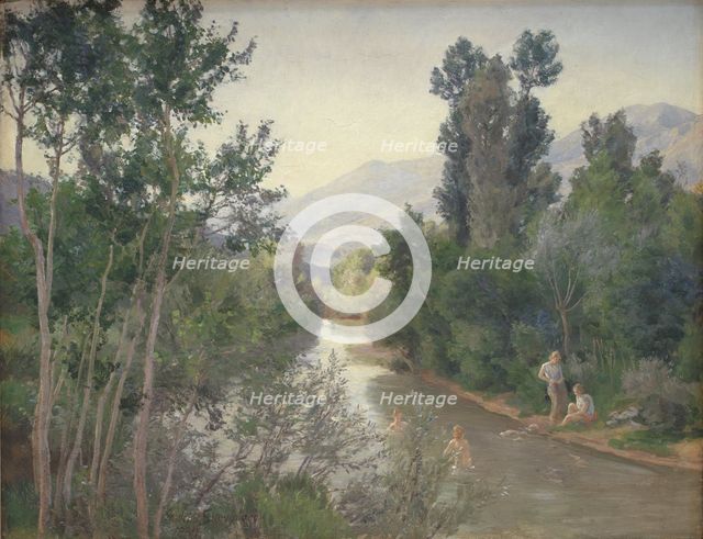 Autumn day by the Lirifloden, 1884. Creator: Joakim Skovgaard.