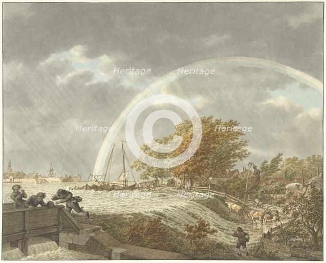 Autumn, evening and water; the four seasons, times of day and elements, 1797. Creator: Jacob Cats.