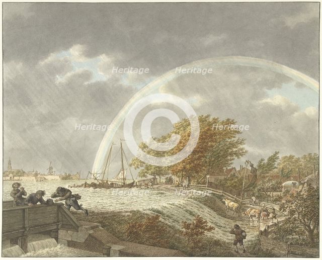 Autumn, evening and water; the four seasons, times of day and elements, 1797. Creator: Jacob Cats.