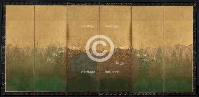 Autumn Evening with Full Moon on Musashino Plain, early 1600s. Creator: Unknown.