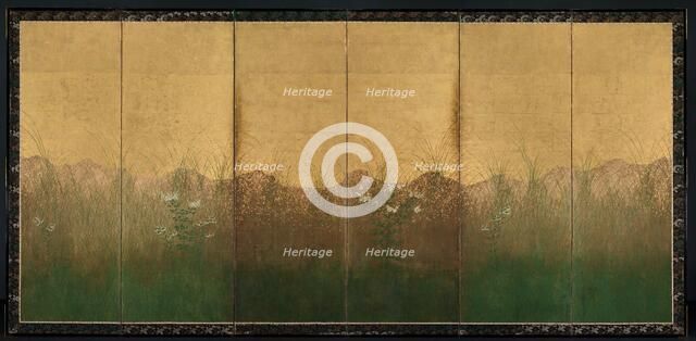 Autumn Evening with Full Moon on Musashino Plain, early 1600s. Creator: Unknown.