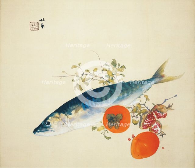 Autumn Fattens Fish and Ripens Wild Fruits, 1925. Artist: Seiho, Takeuchi (1864-1942)
