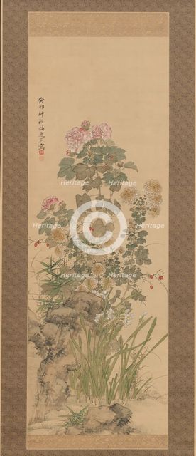 Autumn Flowers, 1843. Creator: Yamamoto Baiitsu.