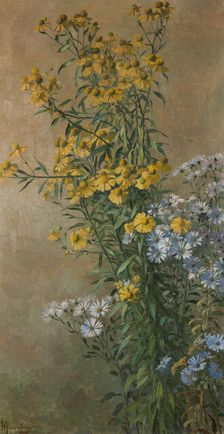 Autumn Flowers, Helenium and New York Aster, 1910. Creator: Gunnar Wennerberg