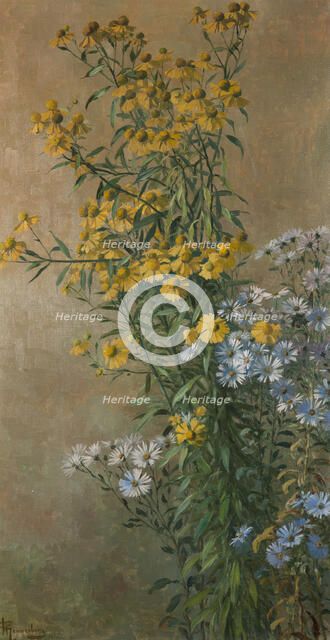 Autumn Flowers, Helenium and New York Aster, 1910. Creator: Gunnar Wennerberg.