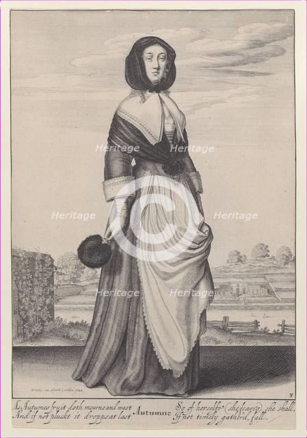 Autumn, from The Seasons, 1643-44., 1643-44. Creator: Wenceslaus Hollar.