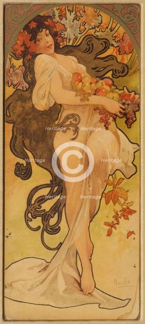 Autumn (From the Series Les Saisons), c. 1900. Creator: Mucha, Alfons Marie (1860-1939).