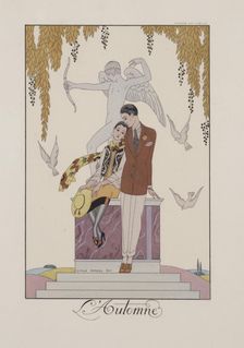 Autumn. Illustration from Falbalas et Fanfreluches. Almanach des modes, 1925