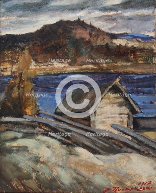 Autumn landscape, 1917. Creator: Jalmari Ruokokoski.
