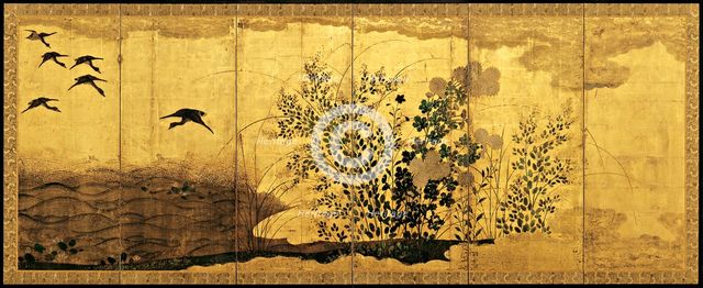 Autumn landscape with wild geese, c. 1650. Artist: Anonymous  