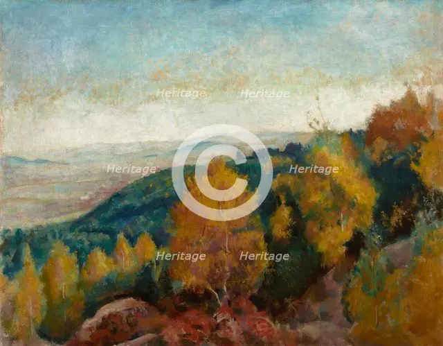 Autumn Landscape-Environs of Kalwaria Zebrzydowska, between 1914-1918. Creator: Wojciech Weiss.