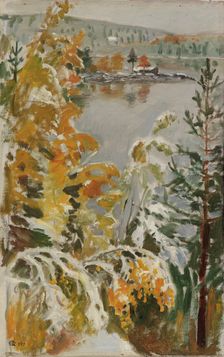 Autumn Landscape, First Snow, 1897. Creator: Akseli Gallen-Kallela