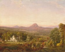 Autumn Landscape, Sugar Loaf Mountain, Orange County, New York, ca. 1870-75. Creator: Jasper Francis Cropsey