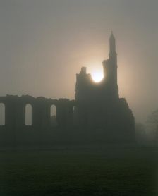 Autumn sunset at Byland Abbey, North Yorkshire, 1998. Artist: J Richards