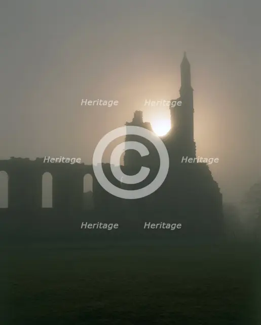 Autumn sunset at Byland Abbey, North Yorkshire, 1998. Artist: J Richards