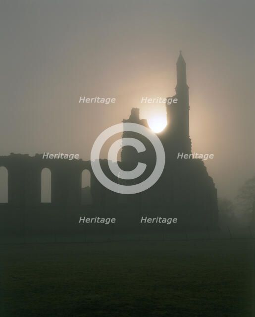 Autumn sunset at Byland Abbey, North Yorkshire, 1998. Artist: J Richards