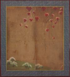 Autumn vine, distant trees and snow, Edo period, 1615-1868. Creator: Unknown