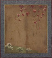 Autumn vine, distant trees and snow, Edo period, 1615-1868. Creator: Unknown