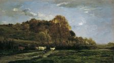 Autumnal meadow landscape, 1867. Creator: Charles Francois Daubigny