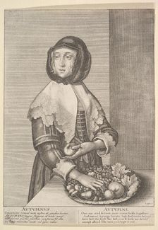 Autumnus - Autumn (Three-quarter-length seasons), 1641. Creator: Wenceslaus Hollar