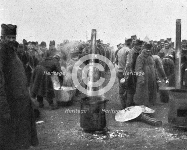 'Aux Camps Serbes (Soldats et refugies civils) de Salonique; les cuisines des detchements...', 1916. Creator: Hubert Jacques.