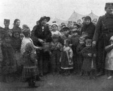 Aux Camps Serbes (Soldats et refugies civils) de Salonique; Une Belge, elle aussi sans..., 1916. Creator: Hubert Jacques